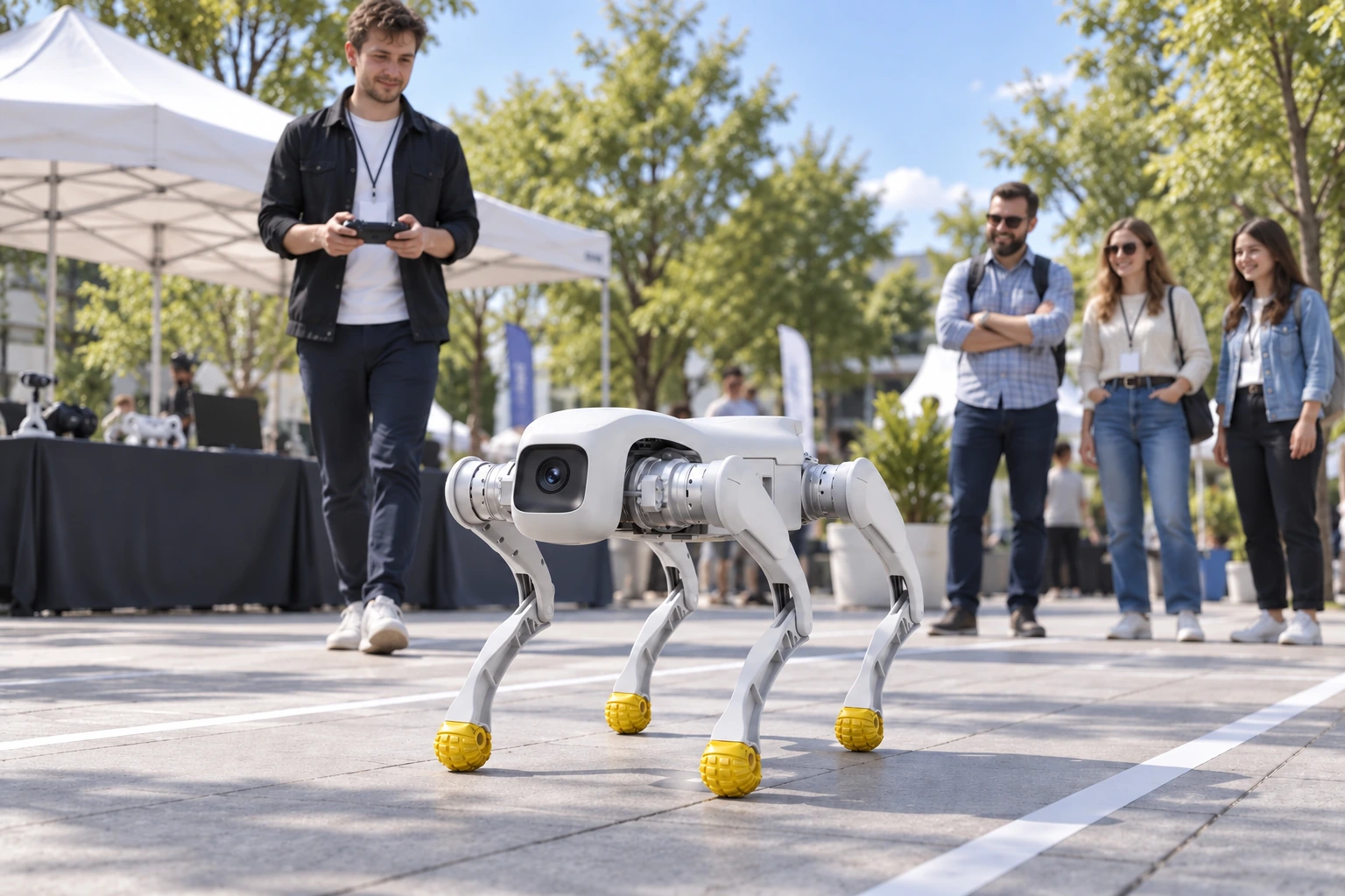 AGIBOT D1 Pro — Távirányított robotbemutató — felhasználási illusztráció AGIBOT D1 Pro — Távirányított robotbemutató — felhasználási illusztráció