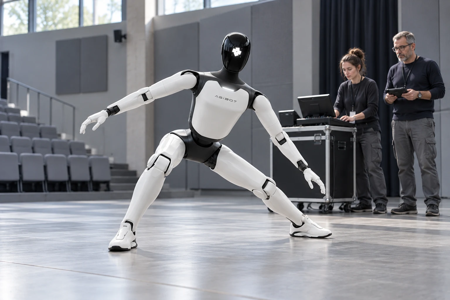 AGIBOT A3 Developer-Robot (Europe) — Dinamik hareket. Dikkat çekici bir duruş.