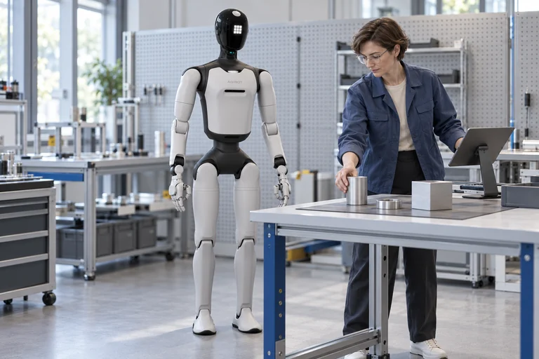 AGIBOT A3 Ultra Developer-Robot (Europe) – Colectarea datelor într-o celulă de antrenare