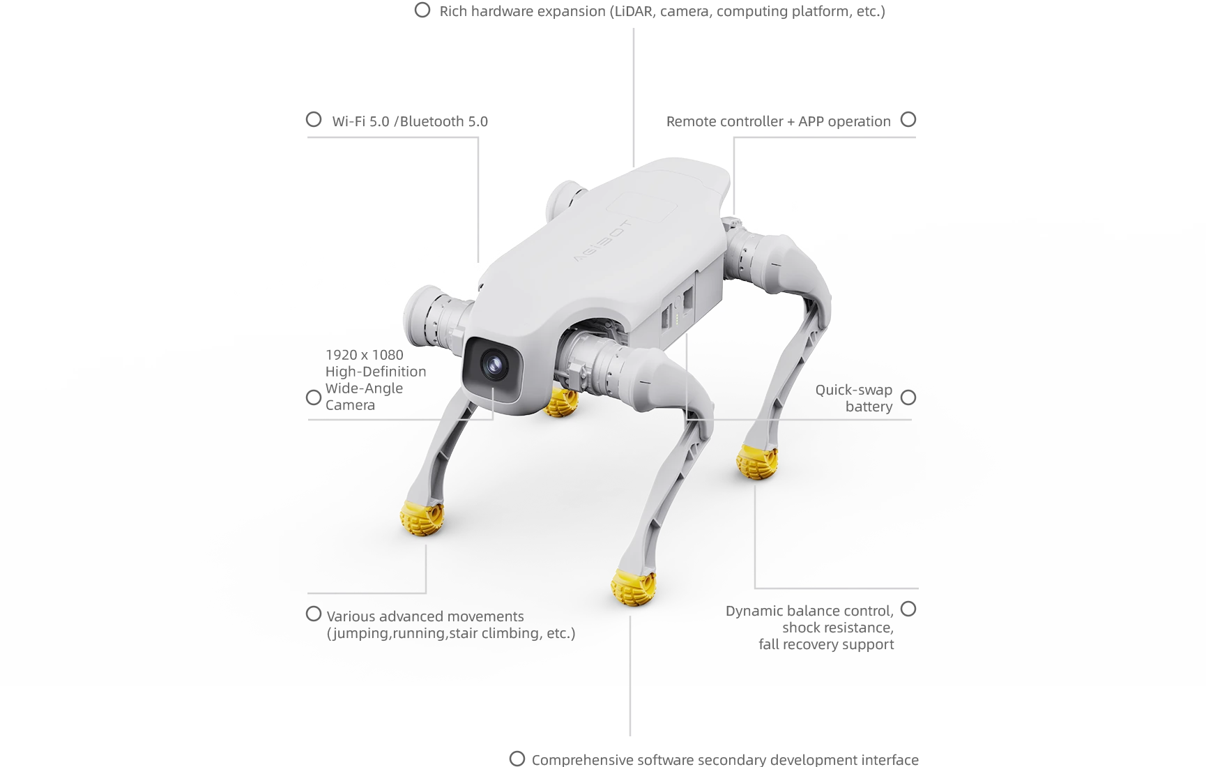 AGIBOT D1 EDU oktatási rendszer – AGIBOT D1 EDU alapplatform – illusztráció; a csomag összeállítása egyedi