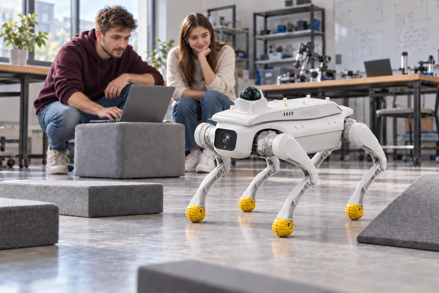 AGIBOT D1 EDU oktatási rendszer – AGIBOT D1 EDU robotikai laborban