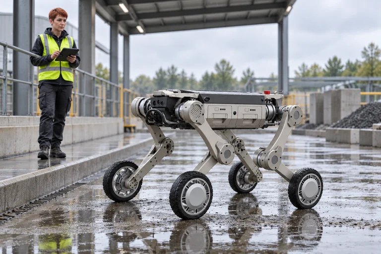 AGIBOT D1 Max – Zkouška mobility na mokrém povrchu