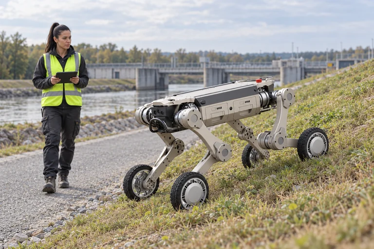 AGIBOT D1 Max – Zkouška mobility na náspu