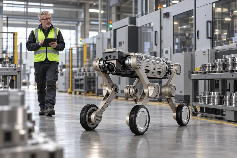 AGIBOT D1 Max – Pohyb podél výrobní linky