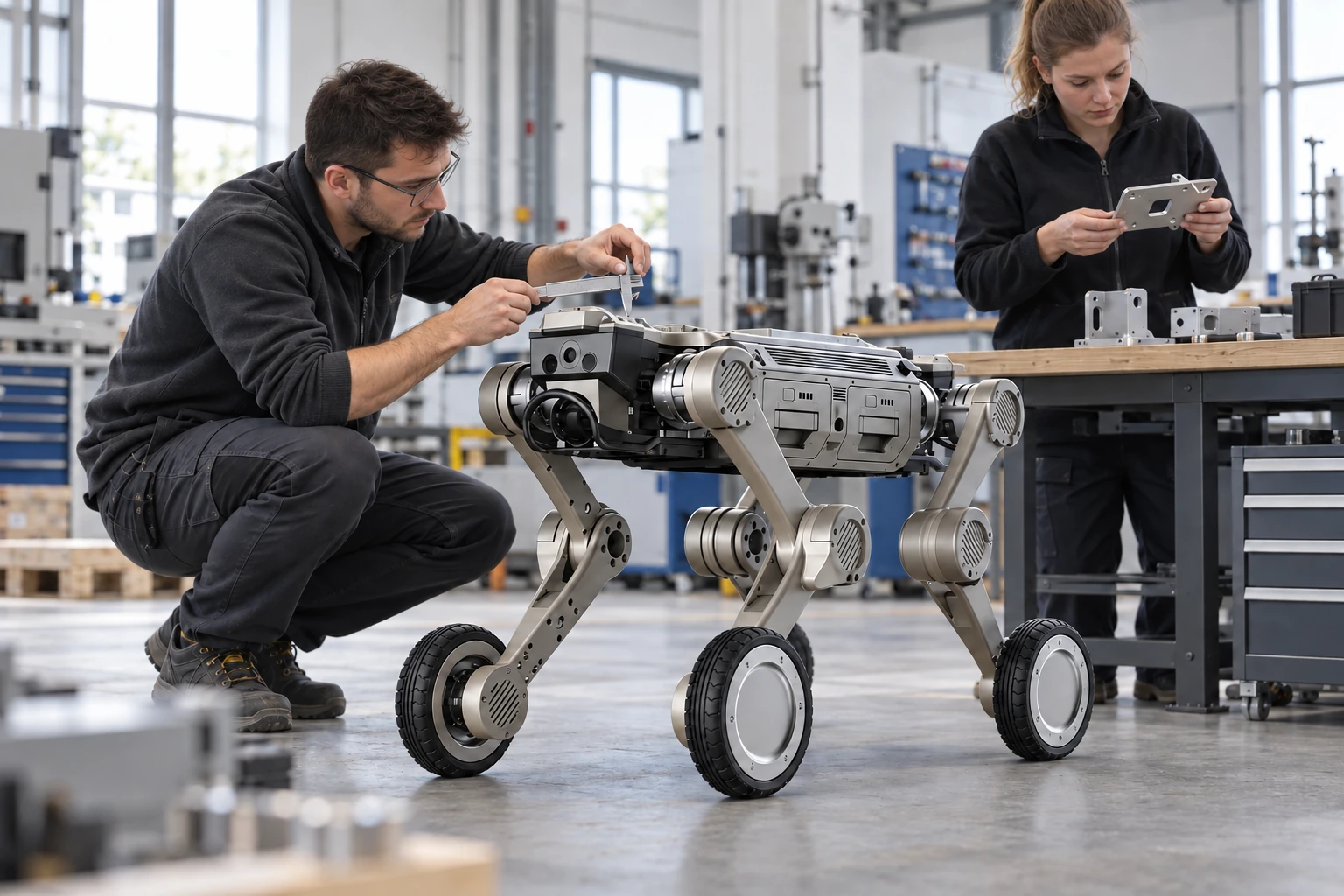 AGIBOT D1 Max — Mobilní základna pro průmyslové vybavení. AGIBOT D1 Max — Mobilní základna pro průmyslové vybavení.