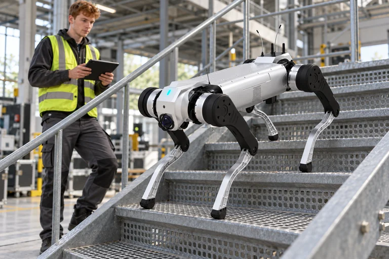 AGIBOT D1 MaxPro – Zkouška na schodech pod dohledem