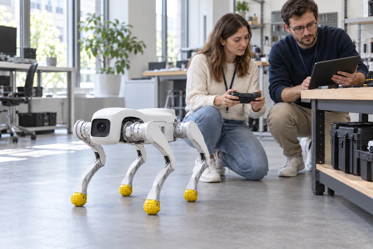 AGIBOT D1 Pro na venkovní robotické ukázce — ilustrace využití AGIBOT D1 Pro na venkovní robotické ukázce — ilustrace využití