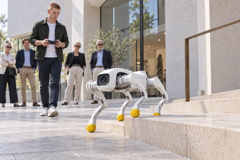 AGIBOT D1 Pro – Ukázka na schodech pod dohledem