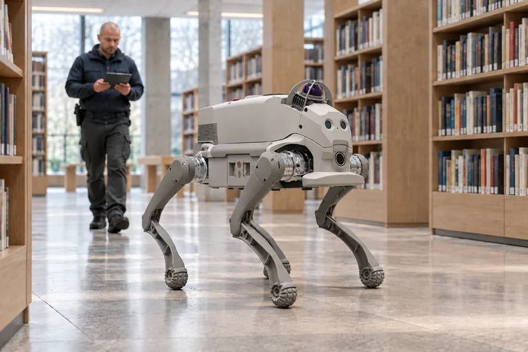 AGIBOT D1 Ultra járőrrendszer – D1 Ultra járőrrendszer – Könyvtári járőrözés zárás után