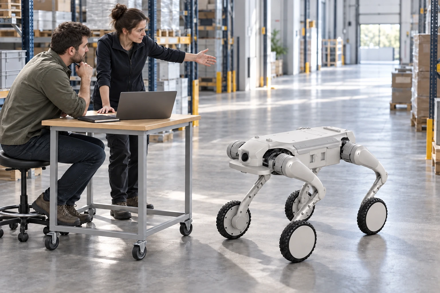 AGIBOT D1 Ultra-W w laboratorium rozwojowym — ilustracja zastosowania AGIBOT D1 Ultra-W w laboratorium rozwojowym — ilustracja zastosowania
