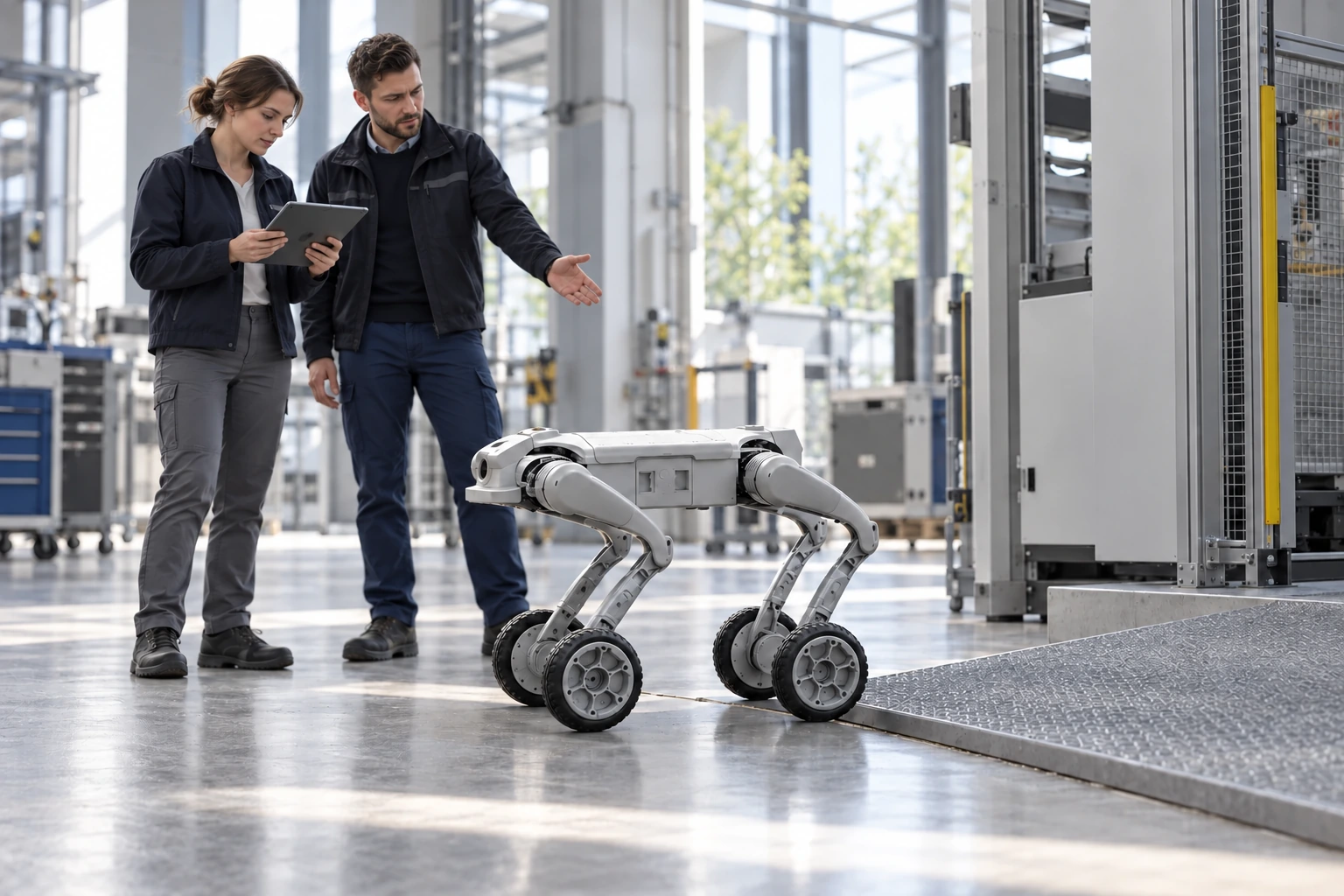 Wydajna jazda z przegubowymi nogami · AGIBOT D1 Ultra-W