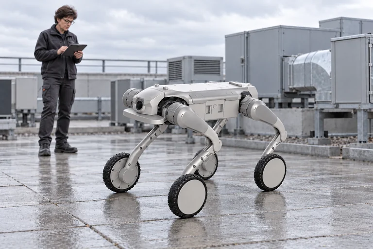 AGIBOT D1 Ultra-W – Próba trasy serwisowej na dachu