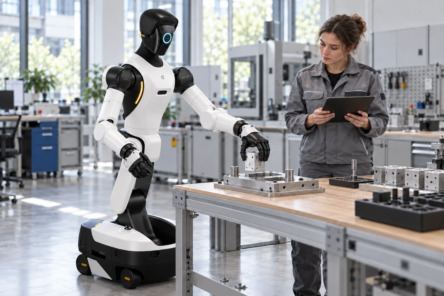 AGIBOT G2 – robotplatform – Összehangolt megfogás és mozgatás. – AGIBOT robot AGIBOT G2 – robotplatform – Összehangolt megfogás és mozgatás. – AGIBOT robot